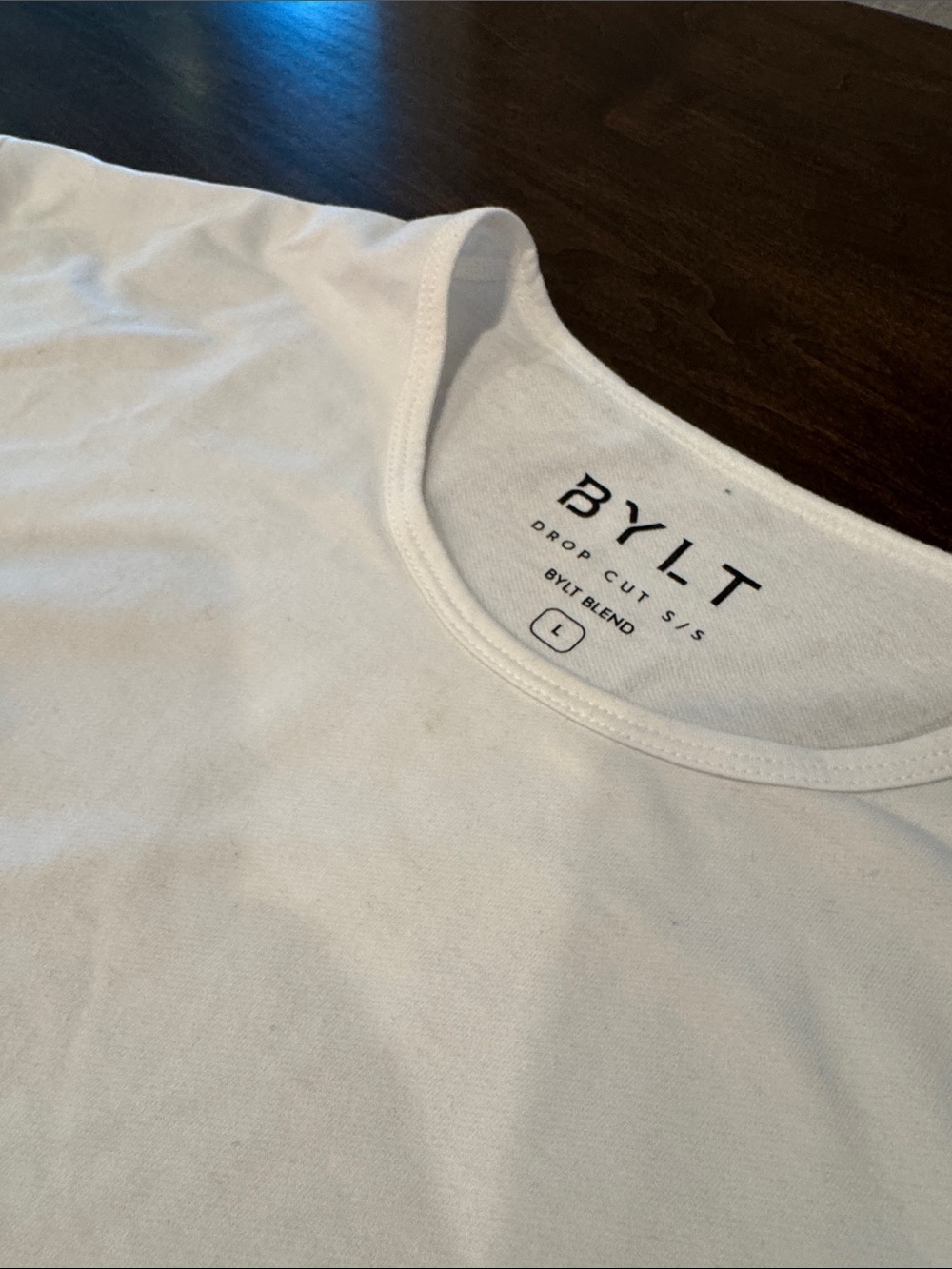 BYLT Basics White Short-Sleeve Crewneck Tee - Picture 3 of 4